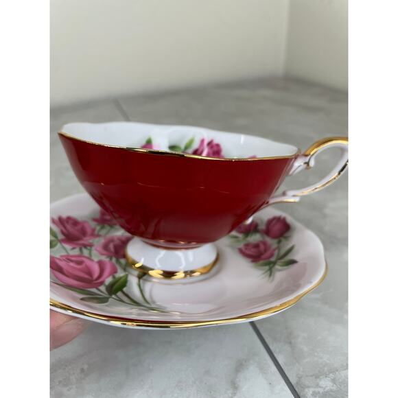Royal Standard Fashion Tea cup and Saucer Red Pink Floral - Picture 6 of 16